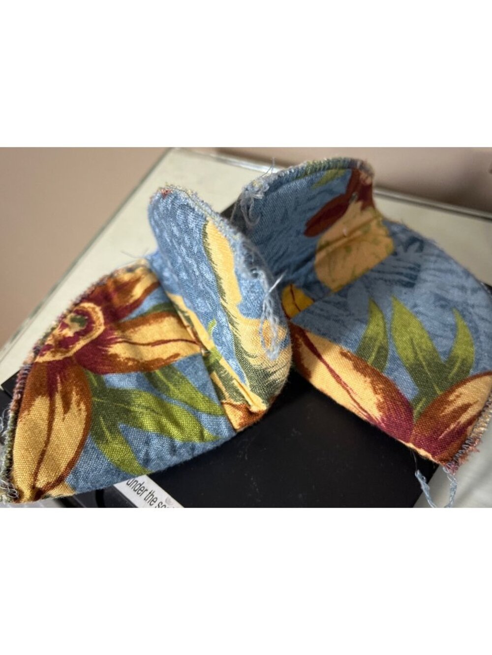 Vtg 80s Dress Linen Blue Tropical Floral Midi Button Artsy Boho Festival Women 6 - Picture 8 of 11